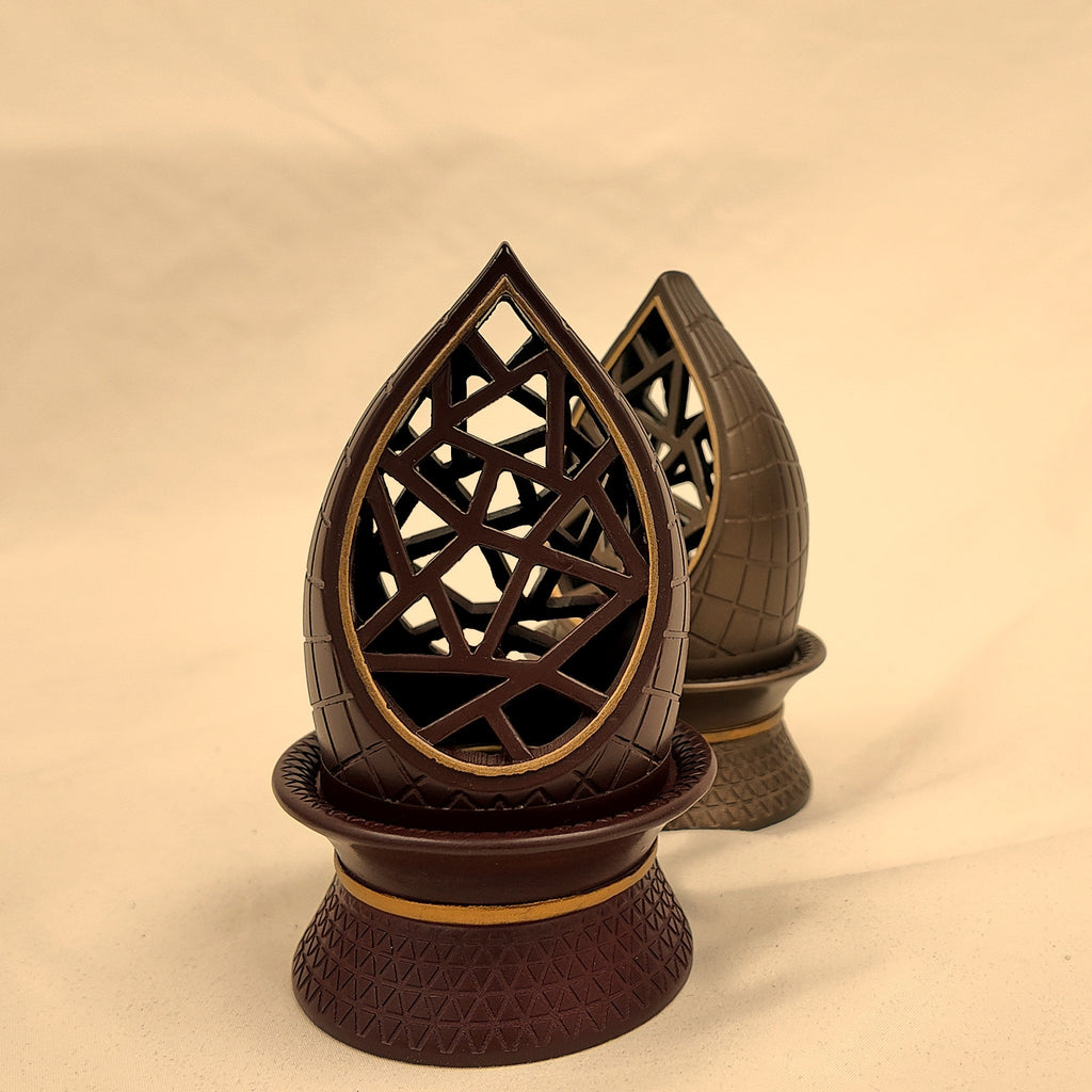 Flame Style Burner in Brown and Champagne