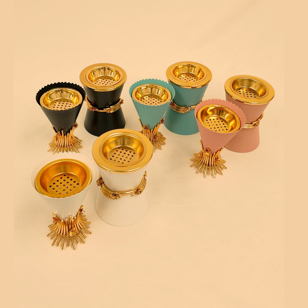 Metal Hourglass and Metal Bouquet Style Burners in all four colors