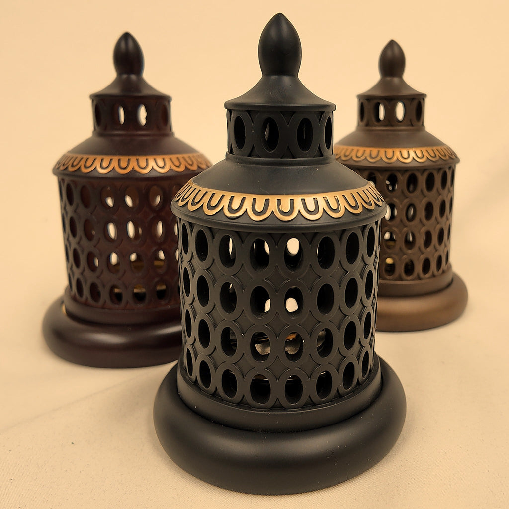 Lantern Style Burner set in all three colors, Black in front [Black]