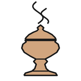 Traditional mabkhara incense burner with rising smoke