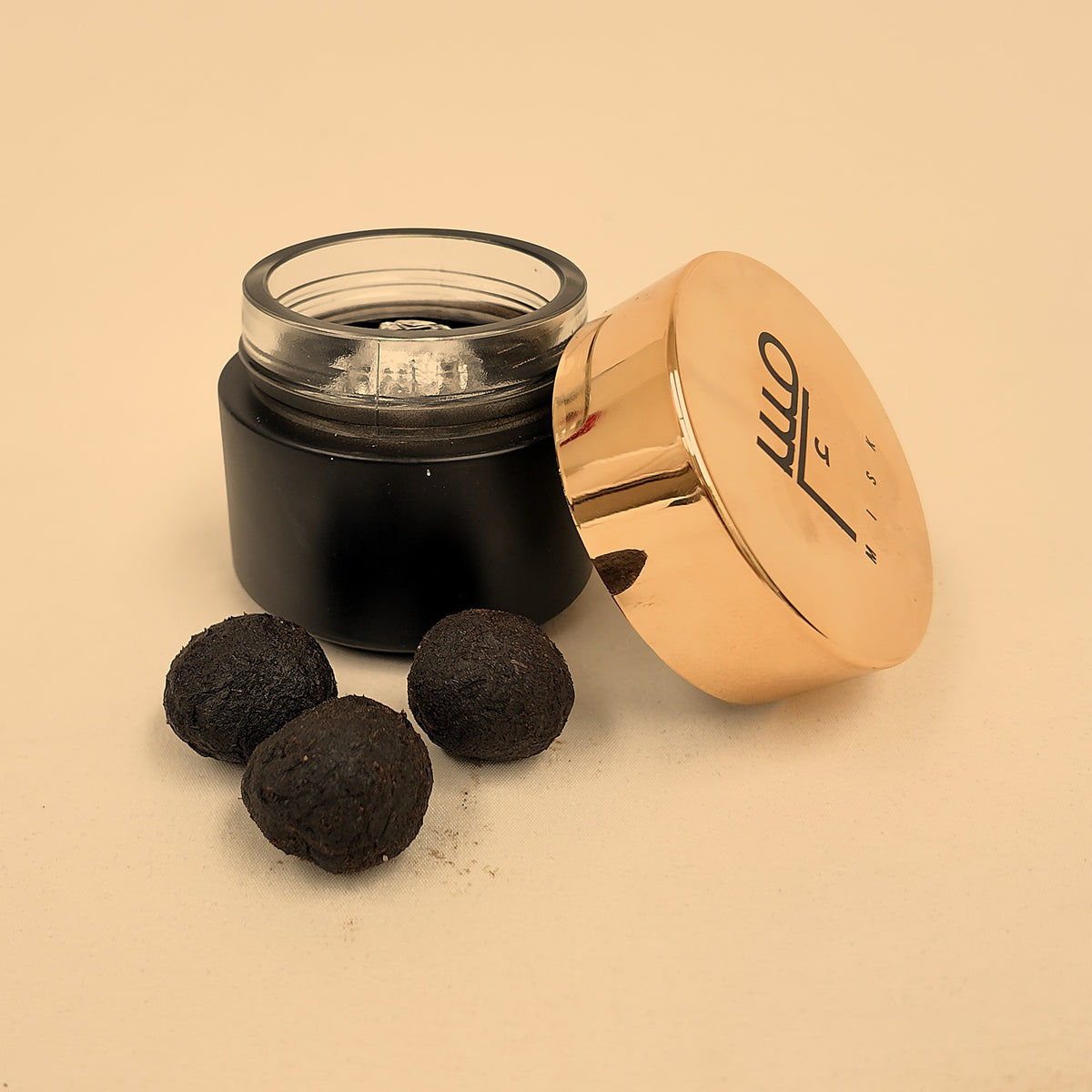 Misk handmade bakhoor jar with the gold lid — representative image, this scent's own photo to follow